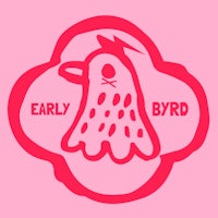 the logo for early byrd on a pink background