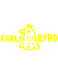 early byrd logo on a black background